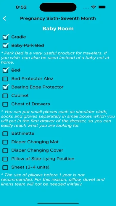 Скриншоты Baby & Mother Needs List