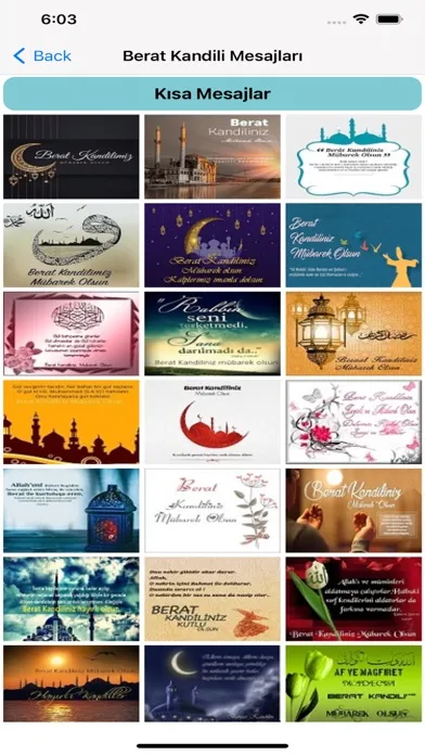 Capturas de tela do Cuma Bayram Kandil Mesajları
