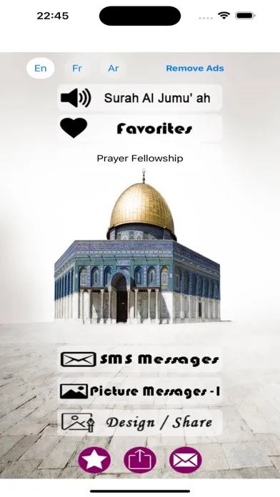 Tangkapan skrin Jumma Messages