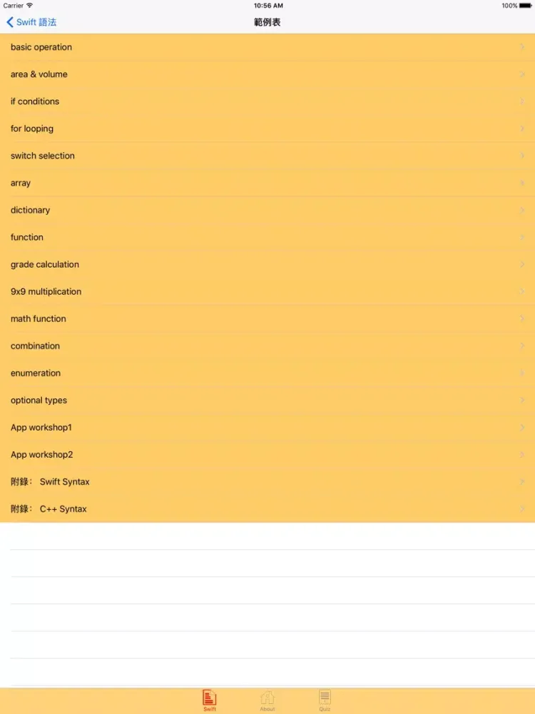 Ảnh chụp màn hình của LearningForSwift iPad 