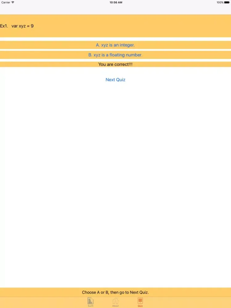 Ảnh chụp màn hình của LearningForSwift iPad 