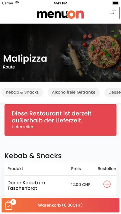 Tangkapan layar Mali Pizza