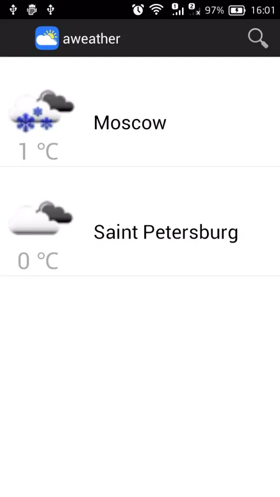 Скриншоты aweather