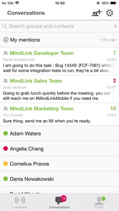 ภาพหน้าจอของ MindLink