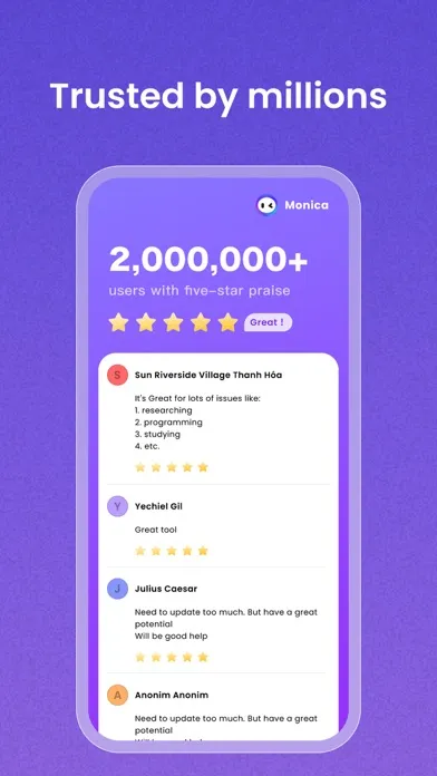 Monica AI: Chat, Create & Read سکرین شاٹس