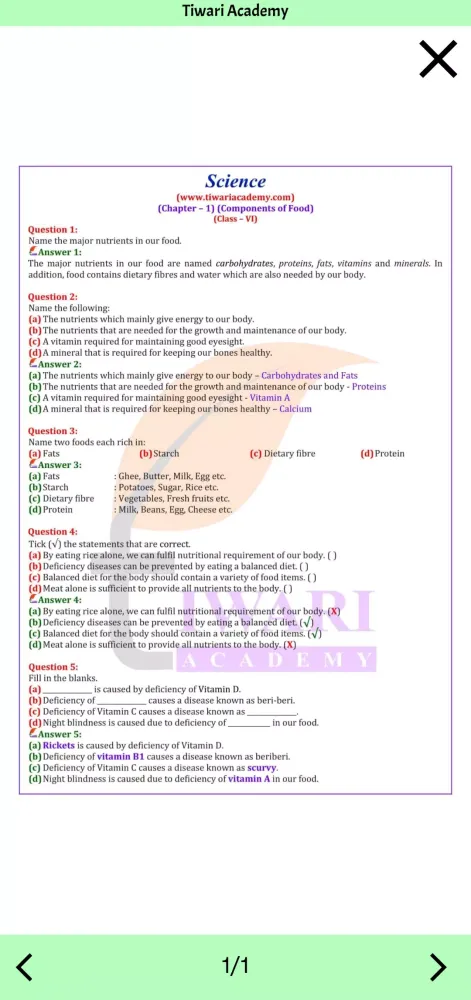 Скриншоты Class 6 Science Solutions