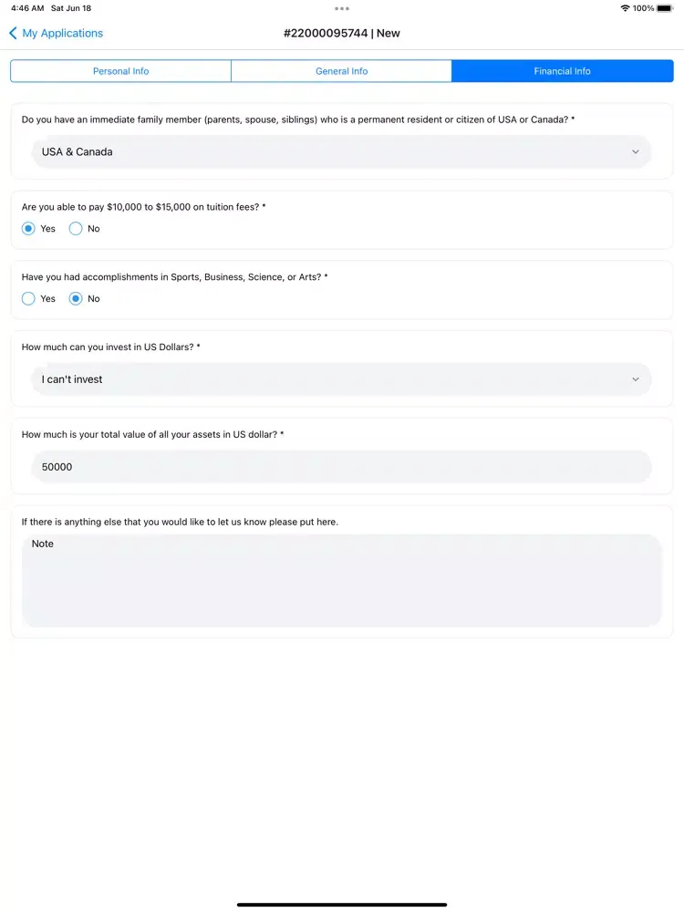 صور Immigration App iPad 