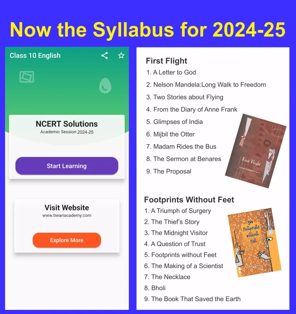Tangkapan layar Class 10 English for 2024-25