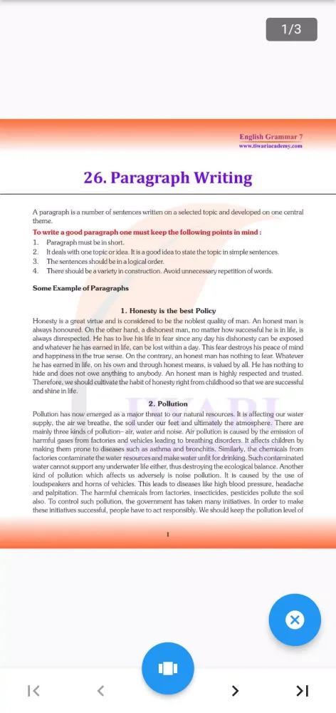 Captures d'écran de Class 7 English Grammar Book