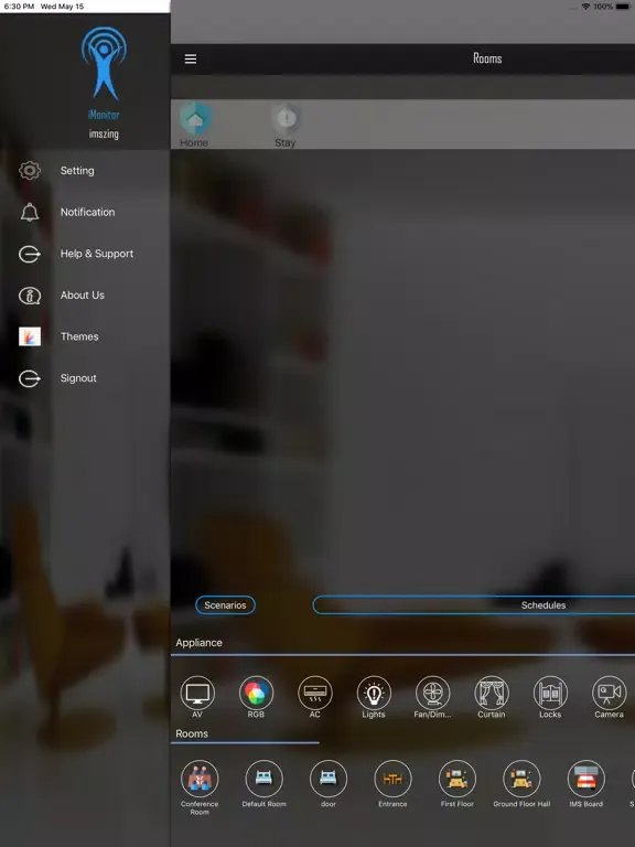 Captures d'écran de Imonitor Smarthome iPad 