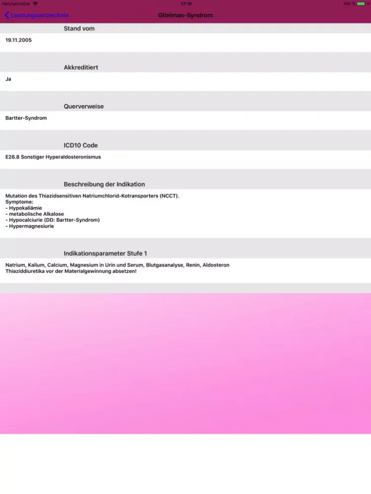Tangkapan layar MVZ Labor Limbach iPad 