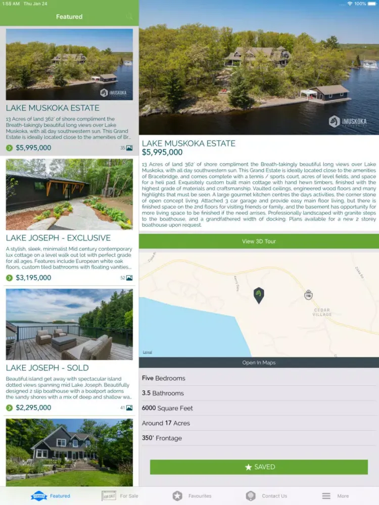iMuskoka - Ontario Real Estate iPad  স্ক্রিনশট
