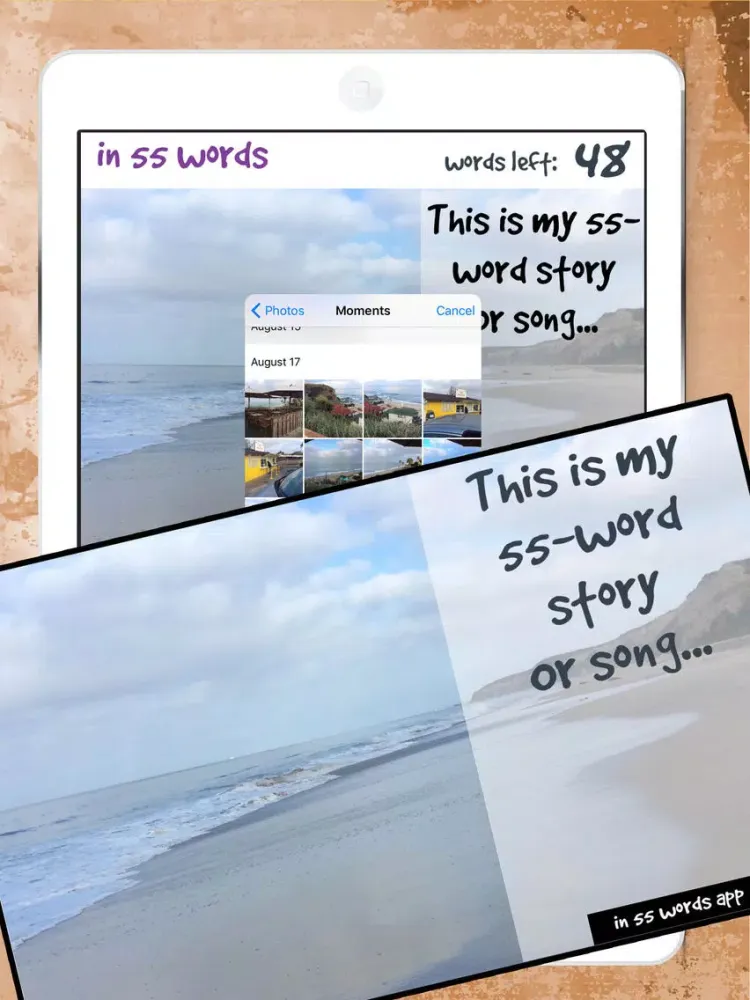 Tangkapan layar IN 55 WORDS FLASH FICTION iPad 
