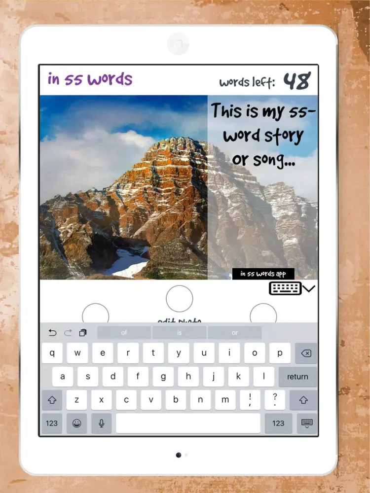 Tangkapan layar IN 55 WORDS FLASH FICTION iPad 