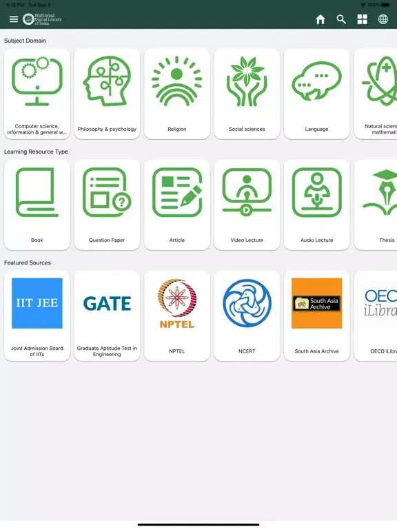 National Digital Library India iPad  স্ক্রিনশট