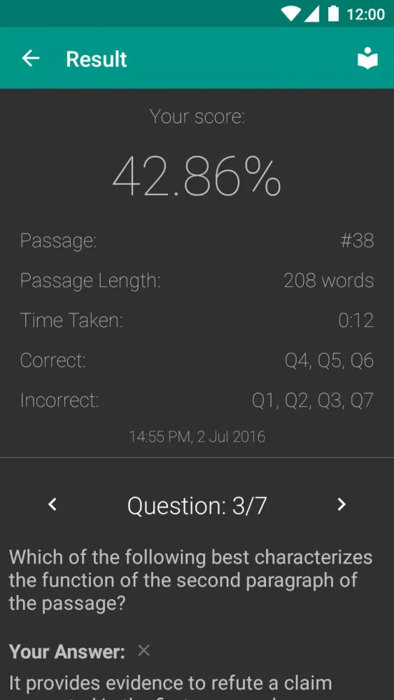 Reading Comprehension – GRE® T Ekran Görüntüleri