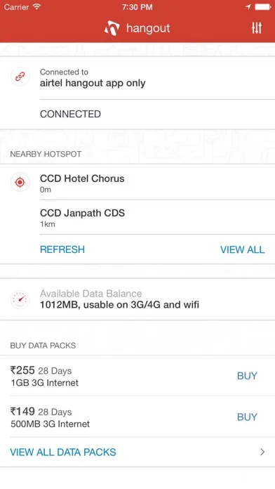 Zrzuty ekranu Airtel Hangout - Seamless WiFi