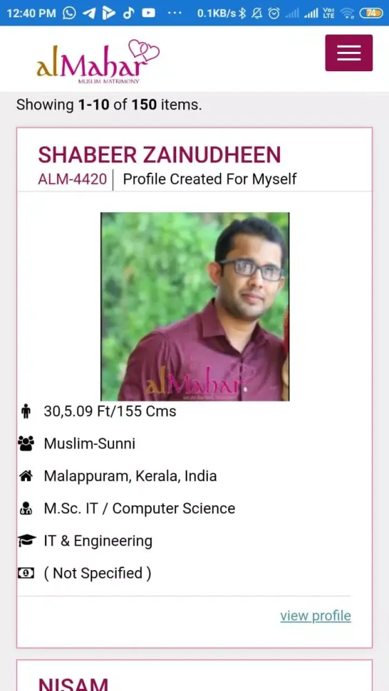 Almahar Matrimony应用截图