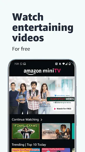 Capturas de pantalla de Amazon India Shop, Pay, miniTV