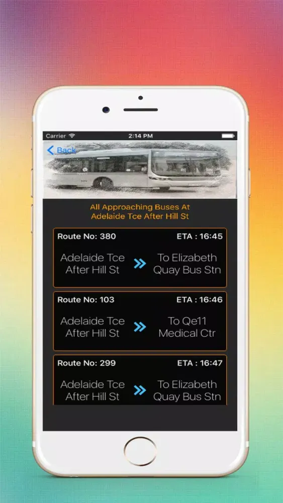 Tangkapan layar Perth Transit Planner