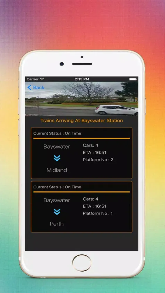 Tangkapan layar Perth Transit Planner