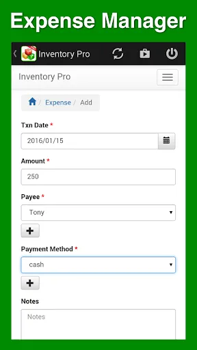 Captures d'écran de Inventory, expense tracking an