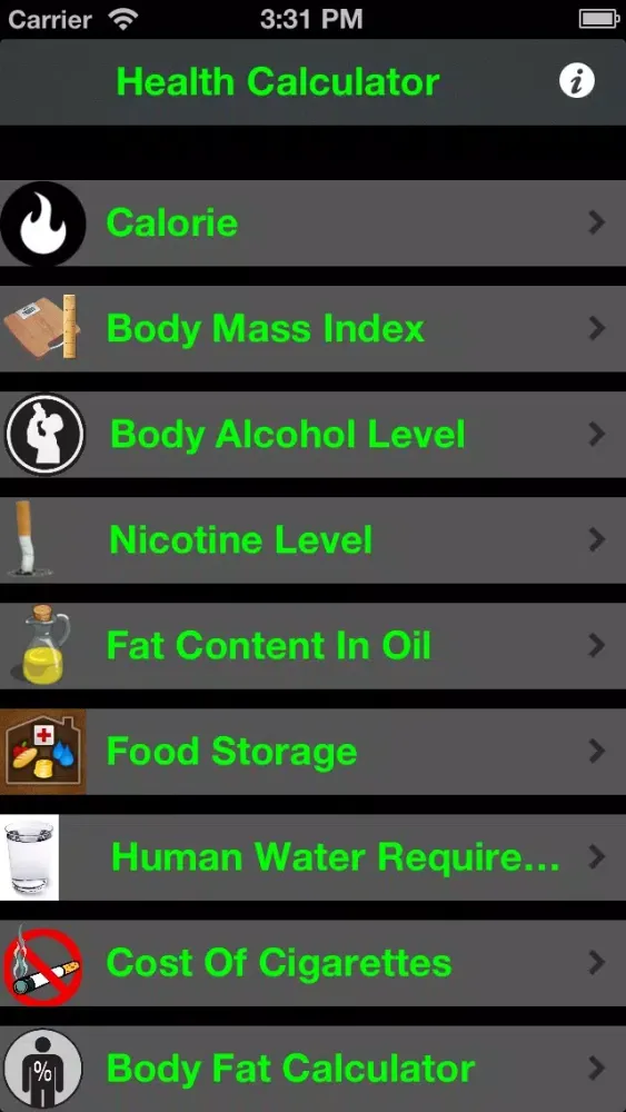 Tangkapan layar Health Calculator +