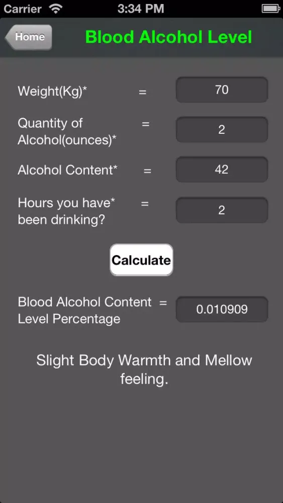 Tangkapan layar Health Calculator +