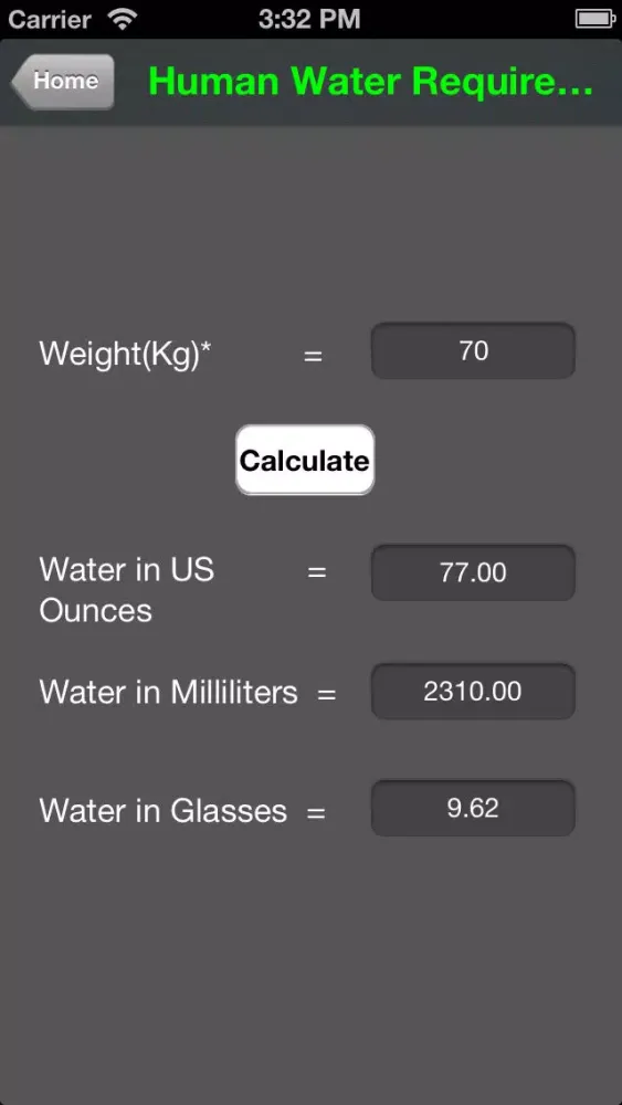 Tangkapan layar Health Calculator +
