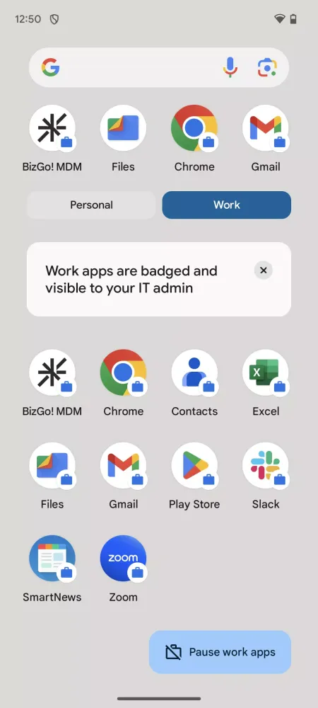 Capturas de pantalla de BizGo! MDM