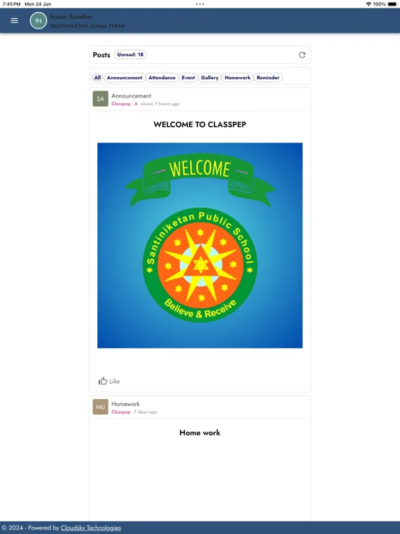 Santiniketan Public School iPad 应用截图