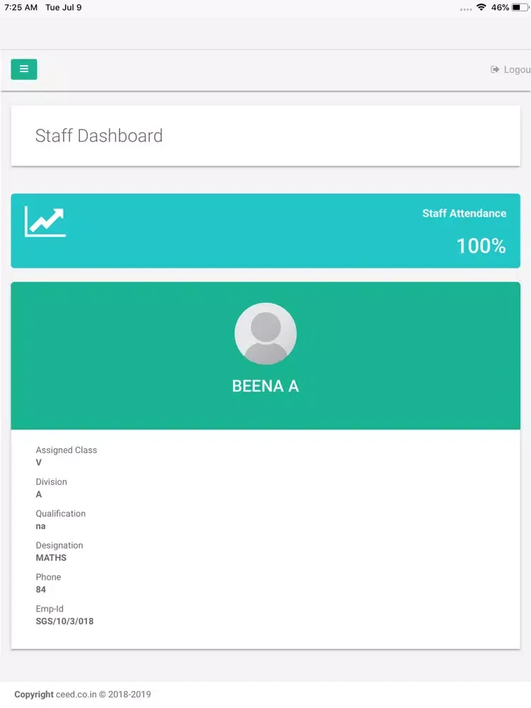 Zrzuty ekranu Jai Rani SABS Public School iPad 