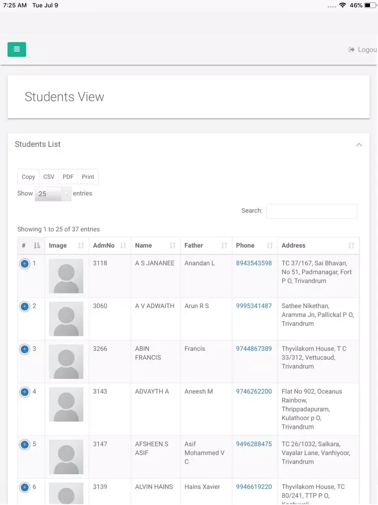 Zrzuty ekranu Jai Rani SABS Public School iPad 