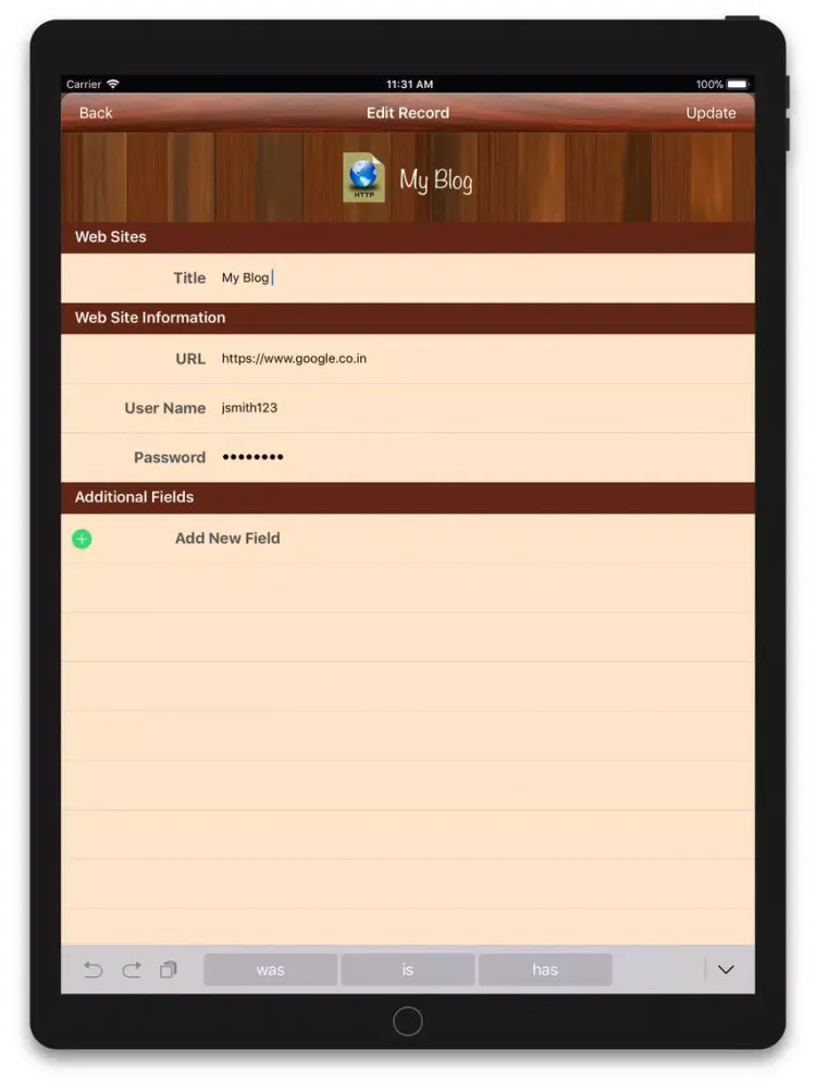 Captures d'écran de V-Password iPad 