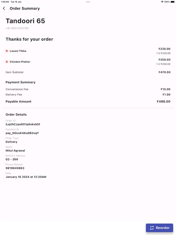 Tangkapan layar Cravee: Ordering Made Easy iPad 