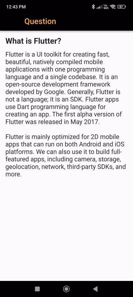 Flutter Interview Question Screenshots