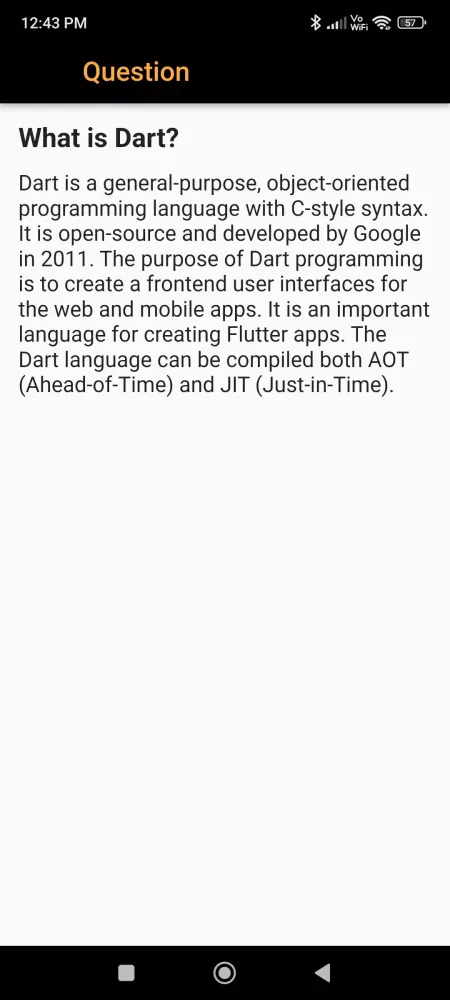 Flutter Interview Question Screenshots
