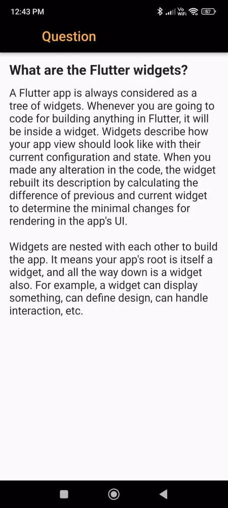 Flutter Interview Question Screenshots