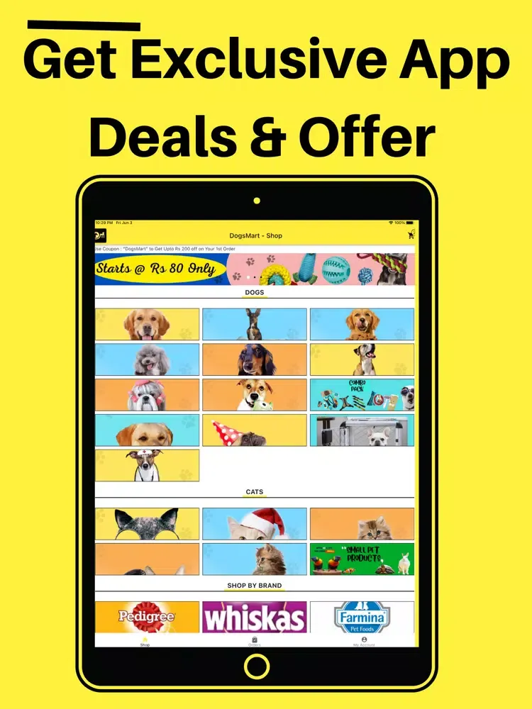 Tangkapan layar DogsMart: Online Pet Store. iPad 