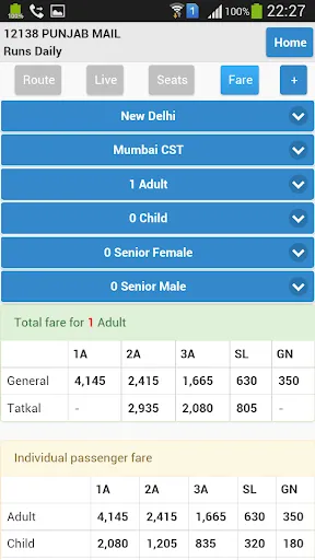 ภาพหน้าจอของ eRail.in Railways Train Time T