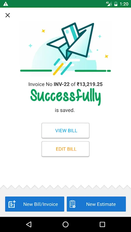 EveryBill Invoice Billing Estimate Screenshots