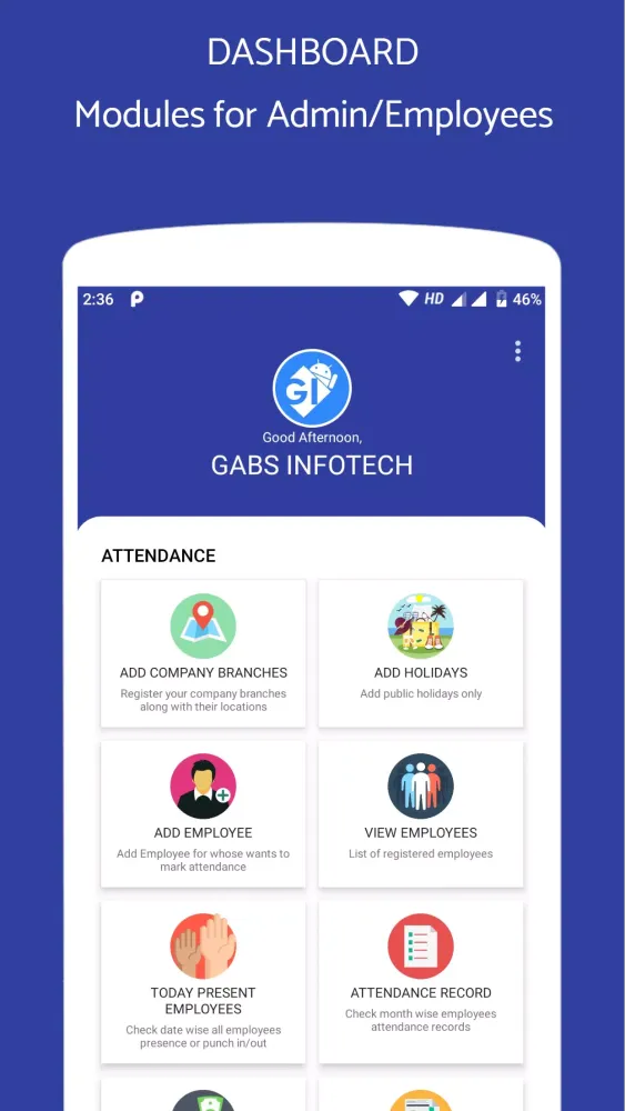 Tangkapan layar Employee Attendance App