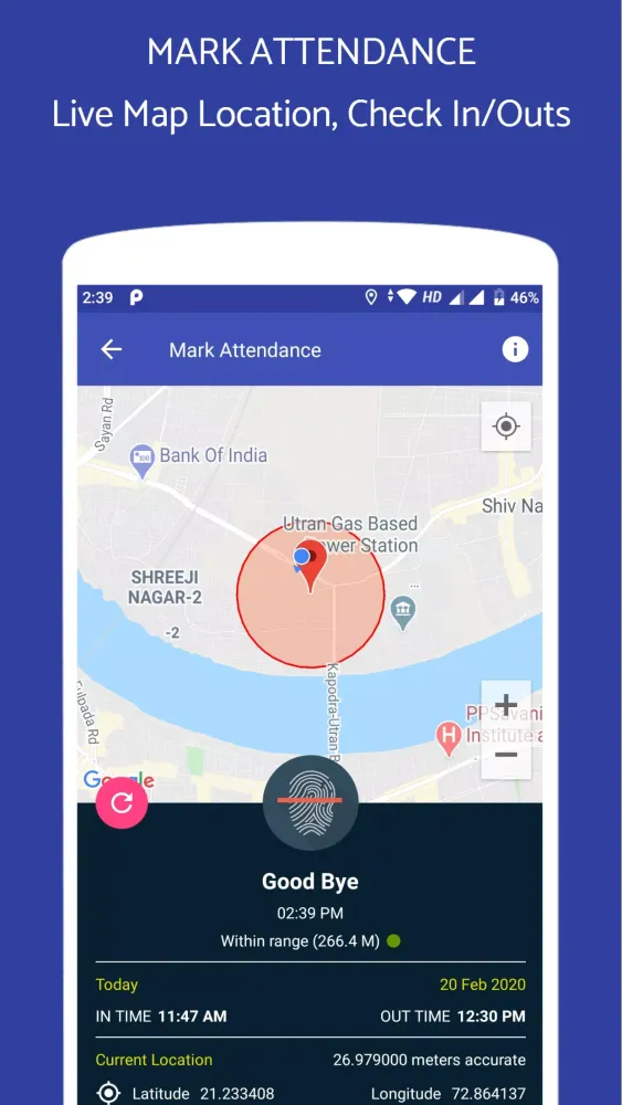 Tangkapan layar Employee Attendance App