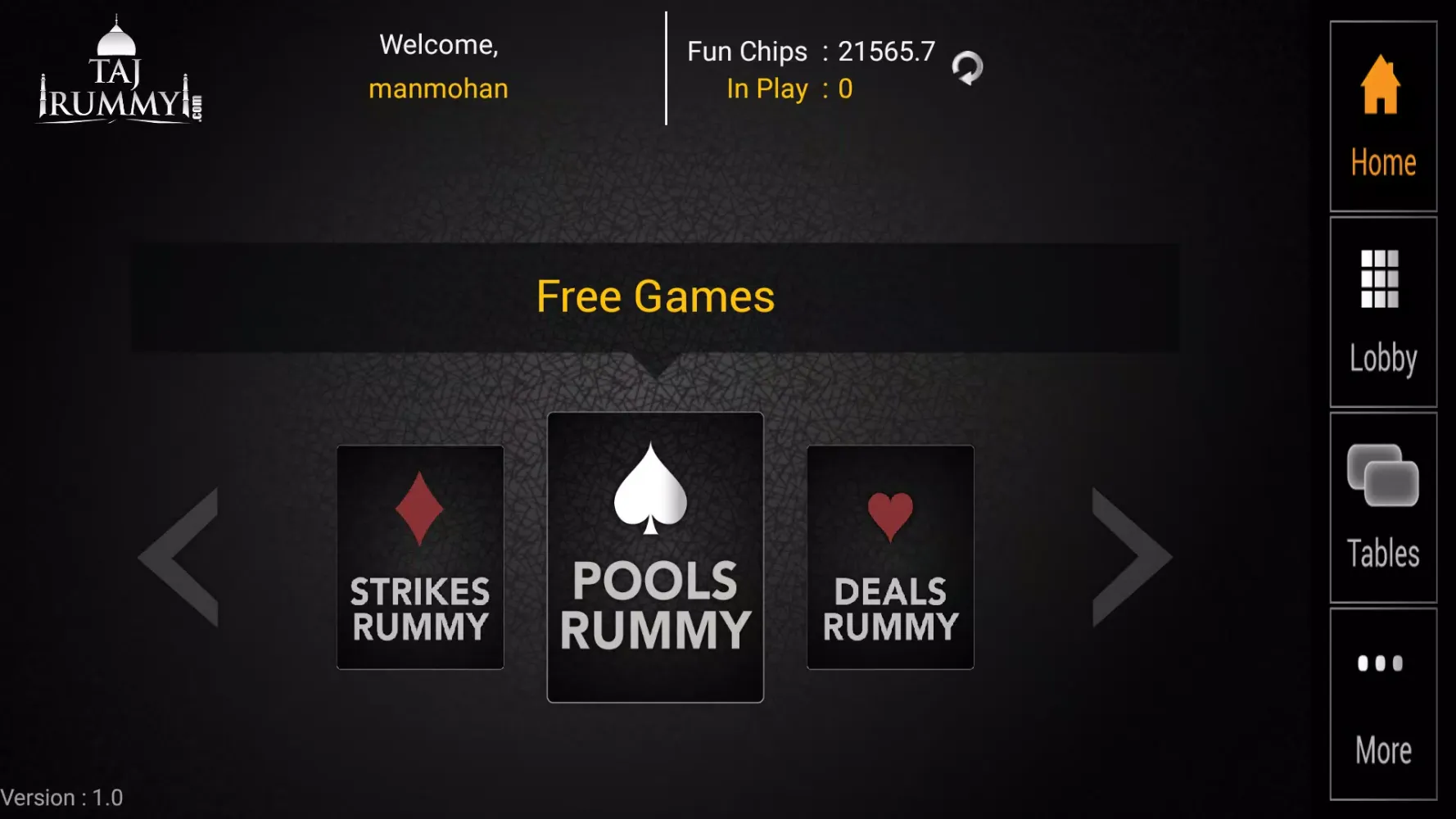 Zrzuty ekranu Taj Rummy
