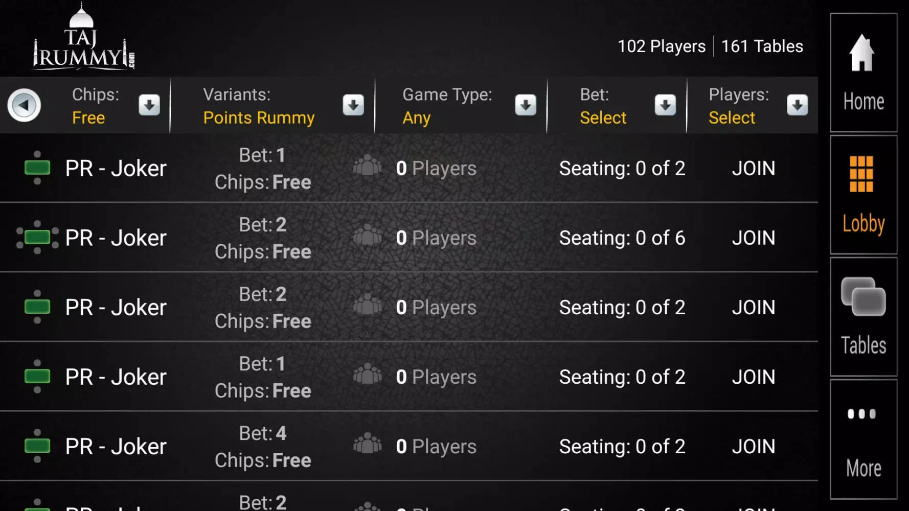Zrzuty ekranu Taj Rummy