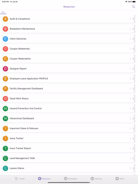 Tangkapan layar Policeman App iPad 