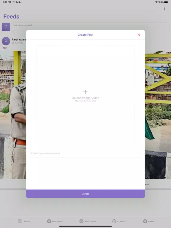 Tangkapan layar Policeman App iPad 