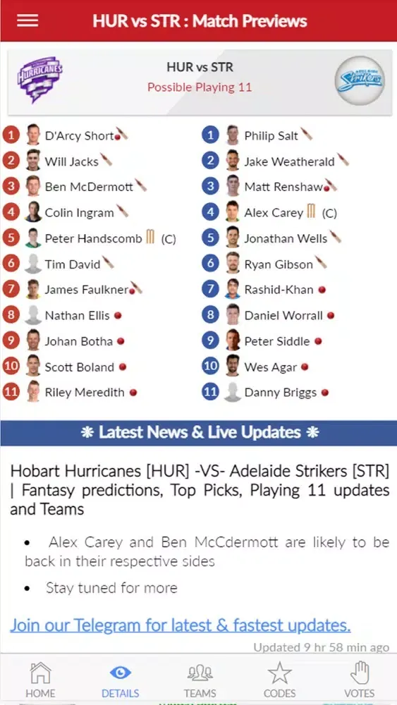 Possible11 Dream11 Prediction 스크린샷