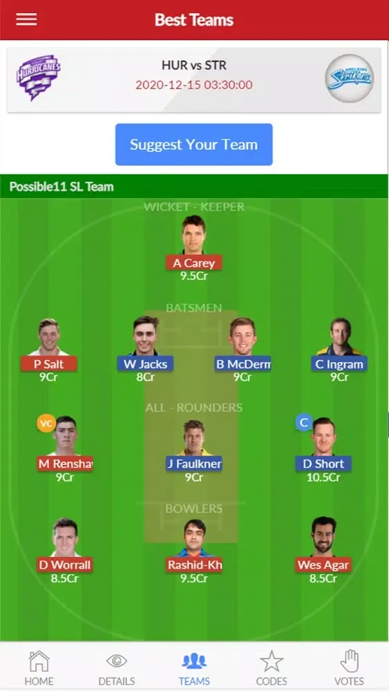 Possible11 Dream11 Prediction 스크린샷