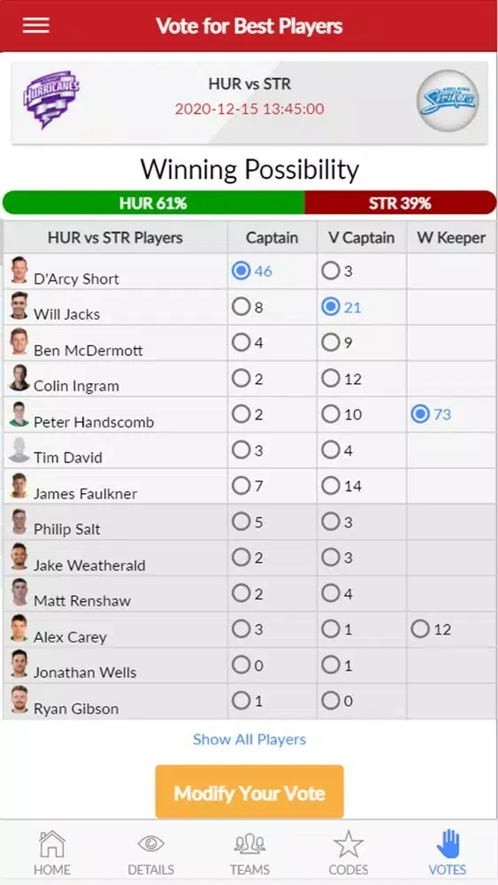 Possible11 Dream11 Prediction 스크린샷